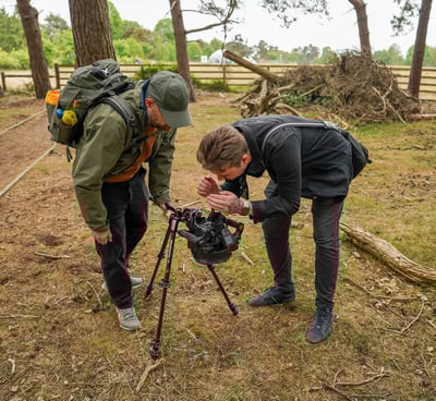 photogrammetry equipment being used to scan a floor texture