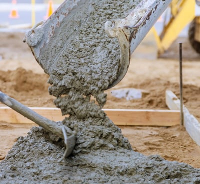 a concrete mixer being used to make a concrete mixer