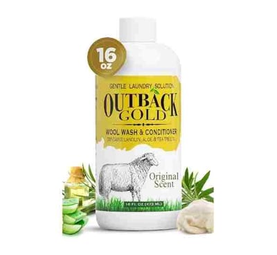Outback Gold Wool Wash, 16 oz, Original Scent, Natural Plant Based Liquid Laundry Detergent, Perfect