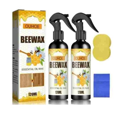 2PCS Natural Beeswax Spray, Beeswax Spray Cleaner, Beeswax Furniture Polish, The Original Beeswax Sp