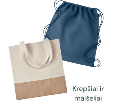 Ekologiški maišeliai ir krepšiai su įmonės atributika | ecogifts.lt