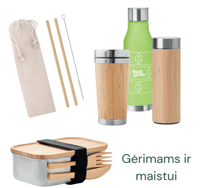Ekologiški indai maistui, gėrimams su įmonės atributika | ecogifts.lt