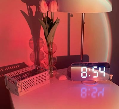 sunset lamp facing table 