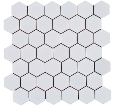 Hex will tiles white matte