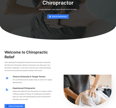 chiropractor landing page google ads