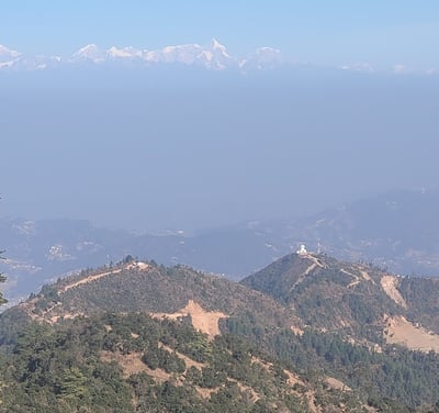 1 day hike, short hike, kathmandu, nepal, phulchoki, himalayas, temple, hindu, buddhist, prayer flag