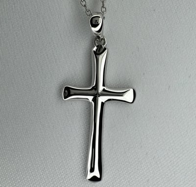 Sterling Silver Embossed Cross Pendant
