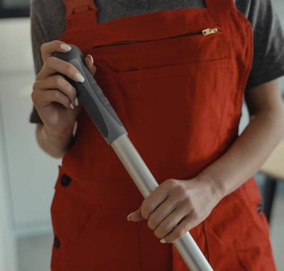 professional cleaner after office cleaning