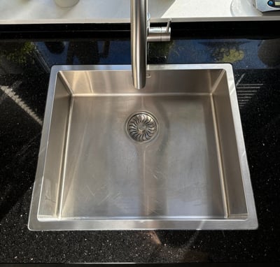kitchen sink after regular cleaning