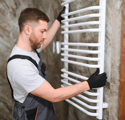 Towel radiator Plumber Near Redruth Cornwall