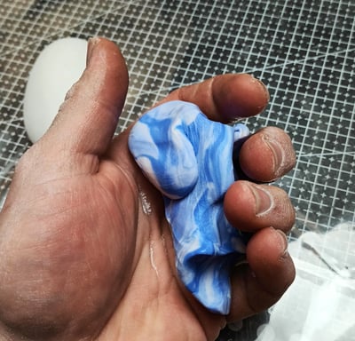 two-component silicone paste is kneaded