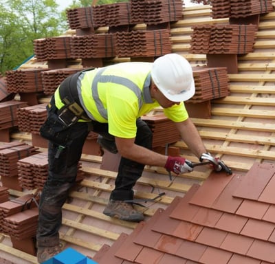 Pinning new tiles to roof replacement