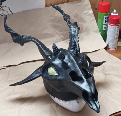 clear coat on a selfmade full-head mask