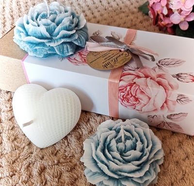 Blue Peony Candle Gift Box