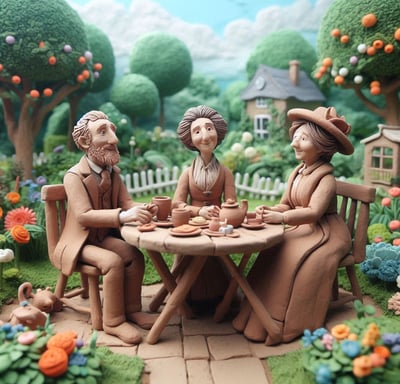 a group of people sitting around a table