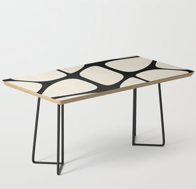 Organic Flow: Black and White Abstract Design Coffee Table BY Mash Mash