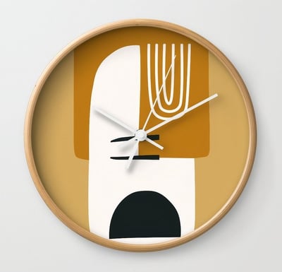 Abstract Face Wall Clock BY Fresh Wave Lab