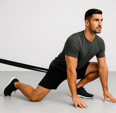 a man in a black shirt and black shorts