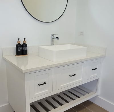 San Antonio custom floating bathroom vanity