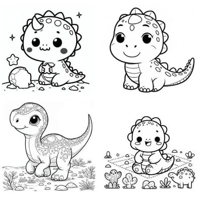  dinosaurs coloring pages montage
