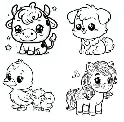 farm animal coloring pages montage