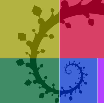 Graphic: close-up of the yellow section of the Theories of Care logo, highlighting a medium-sized vine along the top left.