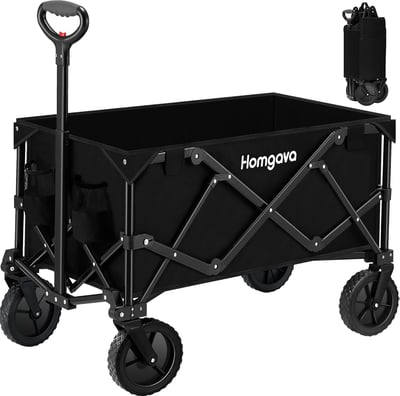 Collapsible Folding Wagon Cart,Heavy Duty Garden Cart with All Terrain Wheels