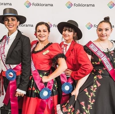 Women in traditional Chilean costume