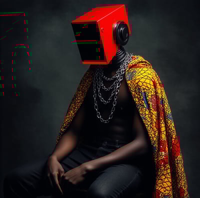 an abstract afrofuturism image