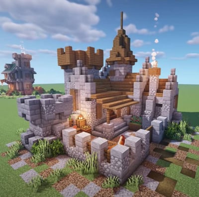Minecraft castle showcasing logic and design skills in class project