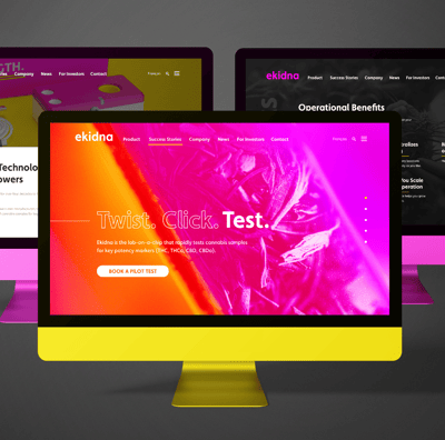 Website pages for digital marketing of science company..