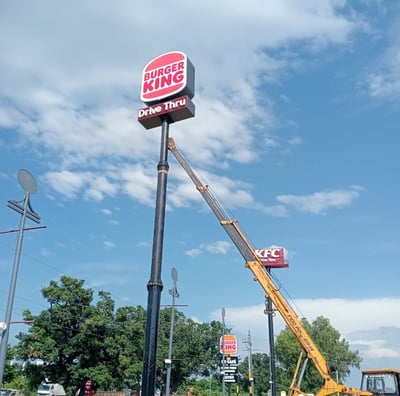 Octagonal Pole Manufactured By Hindustan Power Being Installed in Nepal