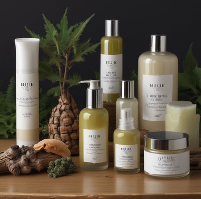 a variety of skin care products on a table