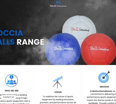 a website page with a picture of boccia ball