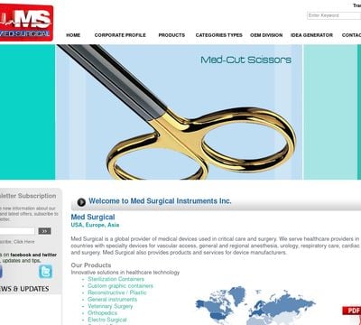 a website page of a Medical Instruments / Surgical Instruments
