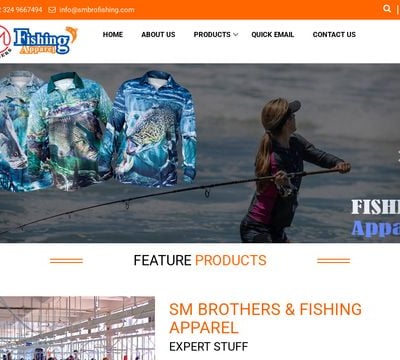 a website page for a fishing store