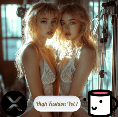A captivating showcase of two gorgeous women in fashion shoots, styled in elegant black and white la