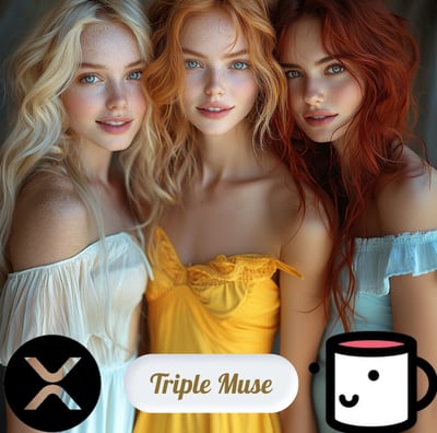 A captivating NFT collection featuring three stunning women—one blonde, one with strawberry red hair
