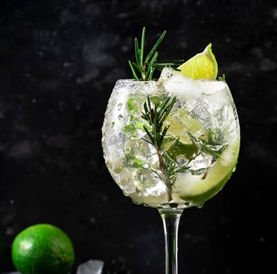 Gin & Tonic with Lime and Rosemary