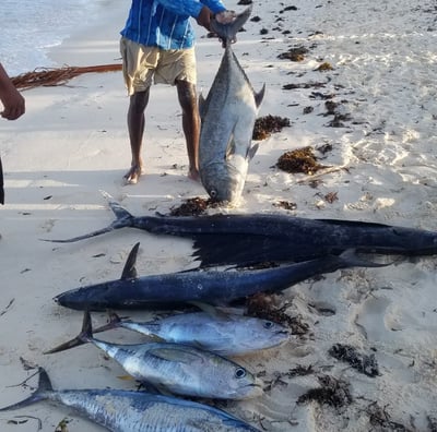 a man holding a fishing rod rod and a fishing rod