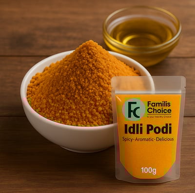 Spicy and healthy idli podi. Mix with sesame or coconut oil ready to eat with idli and dosa