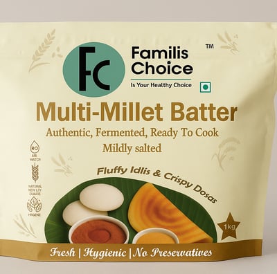 Multi-Millet Idli & Dosa batter - fluffy idlis and crispy dosas