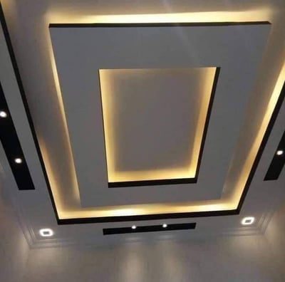 Modern recessed ceiling with LED lighting installed by Garnet Painting & Remodeling GA