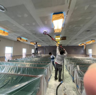 al drywall installation and ceiling sanding work by Garnet General Construction team in Douglas GA
