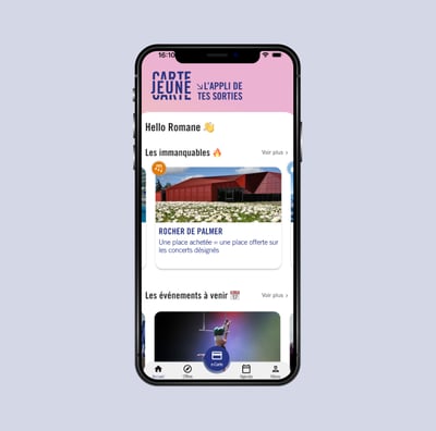Screenshot de l'application CarteJeune de Bordeaux Métropole