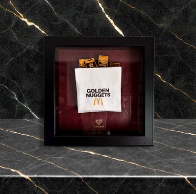 frame with gold nuggets iconic fast food