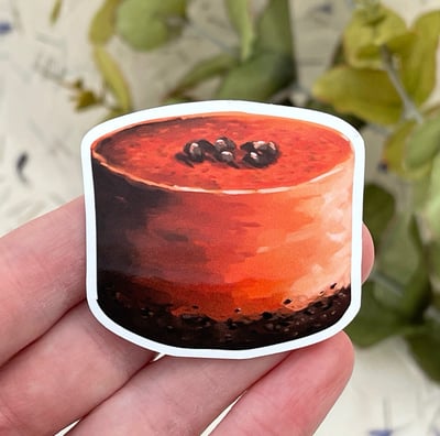 Vinyl sticker featuring a chocolate tart