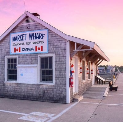 market wharf in Saint Andrews by the sea New Brunswick