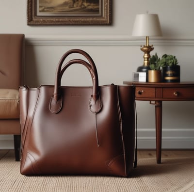 a brown leather handbag with a brown leather handbag