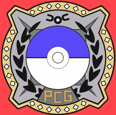 a pokemon pokemon goggles logo on a red background